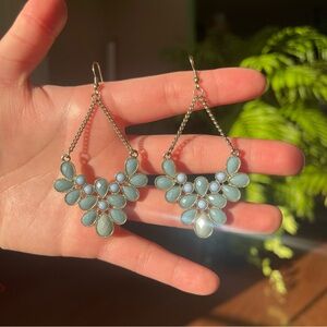 Like new, light blue hanging dangly earrings no flaws.